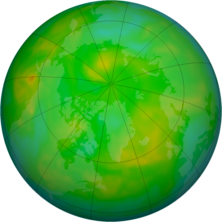 Arctic ozone map for 22 June 2008
